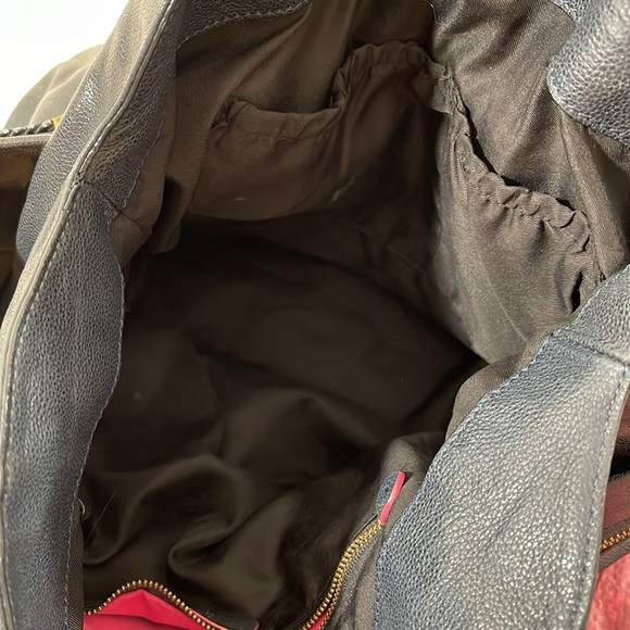 ELLIOTT LUCCA Leather Shoulder Handbag Tote Bag Purse With Gold Tone Hardware - Picture 12 of 16